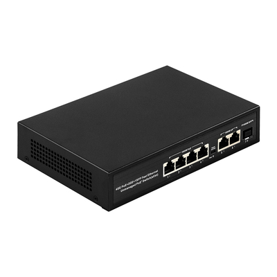 10/100 / 1000M PoE-PSE Switch 4 Port مع SFP Slot Gigabit Network Uplink غير مُدار