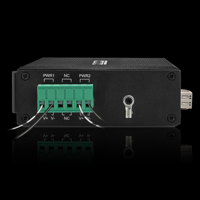 مفتاح ألياف PoE بجهد 48 فولت، 4 منافذ، جيجابت صناعي SFP إيثرنت لنظام الأمان