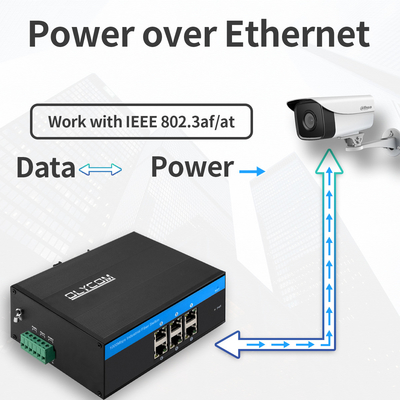 6 منافذ Gigabit PoE Switch غير مدير DC48V مدخل Ouuput غير مدير IP40