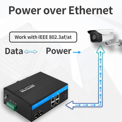 4 منافذ جيجابيت PoE Switch 120W غير مدير دين ريل مكثف الحالة PoE النشطة OEM
