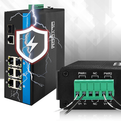 2.5G محول PoE المقاوم قابل للإدارة Gigabit Ethernet مزدوج DC48V المدخل 15.4W 30W IP40