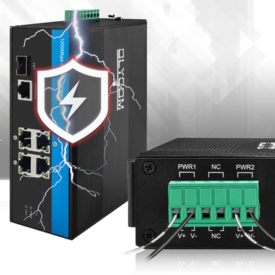 5 منافذ Smart Managed Ethernet Switch Gigabit SFP Fiber الصناعية الصف IP40 المستوى