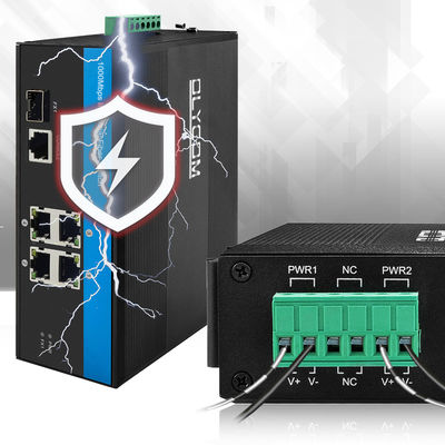 التبديل الصناعي الذكي لإدارة إيثيرنت 5-البوابة شبكة جيجابيت SFP منافذ الألياف IP40 تصنيف