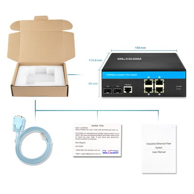 التبديل الايثنر المدار الصناعي جيجابيت 2.5G الألياف SFP Uplink IP40 DC24V