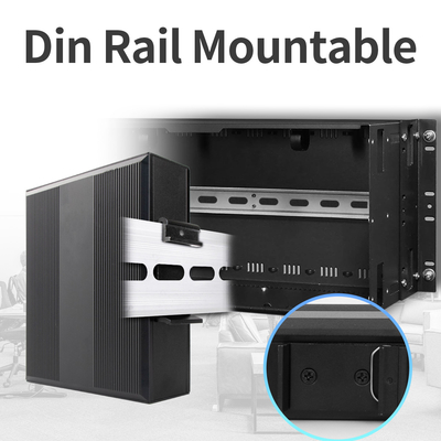 DC48V POE محول الوسائط الصناعية 100/1000M استشعار تلقائي 2 منفذ PSE 15.4W 30W