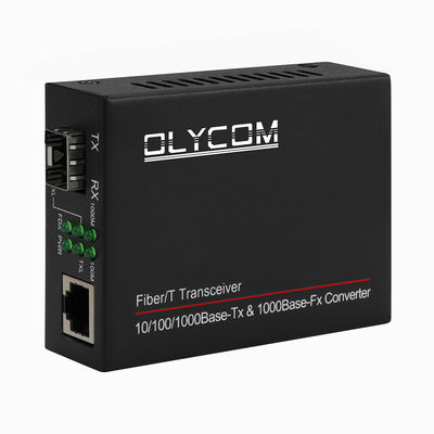 محول وسائل الإعلام 1G SFP غيغابيت الألياف الضوئية إثنتر غير مدير الحجم الصغير الأسود DC5V CE