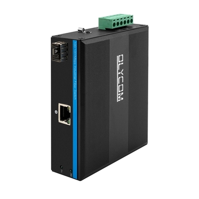 Industrial Gigabit Ethernet POE Media Converter DC48V 30W Budget Rugged Mini Case