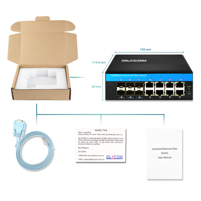 محولات إثنتر مُدارة بـ 1G/2.5G أوبتيكية SFP ERPS حلقة IP40