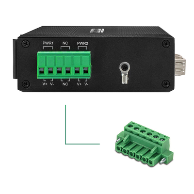 6 منافذ عازلة Ethernet Switch 100M / 1000M الحساسة الذاتية لألياف SFP غير المدارة 24 فولت