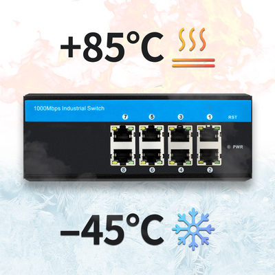 IM-WS080GE 8 منفذ E-Mark Ethernet Switch Gigabit غير مدير Din مثبت مدخل 24 فولت
