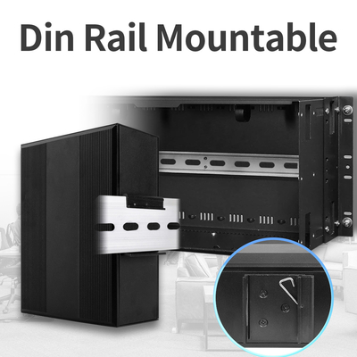 8 منافذ 10/100 / 1000M E-Mark معتمد لمحول Ethernet غير مُدار صناعي Din Mount