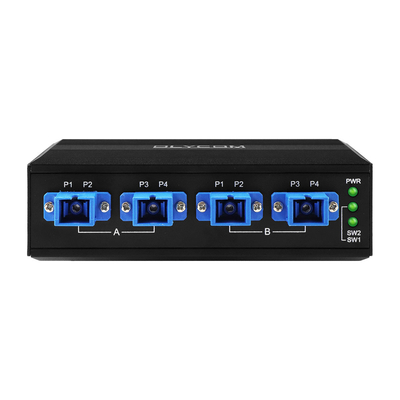 4 منفذ نظري إغلاق SC / UPC رابط SIMPLEX 1310/1550NM DC24V DIN