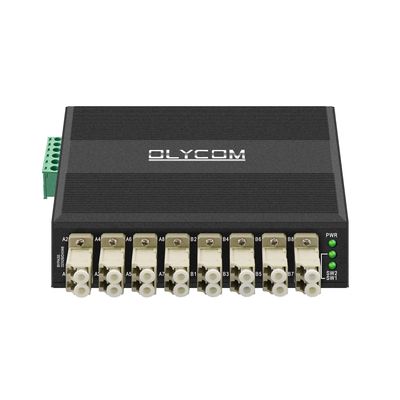 وحدة التحايل الضوئي للألياف متعددة الأوضاع 8 منفذ LC Connector DIN مثبت 12V 24V CE