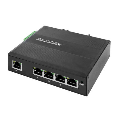5 منفذ RJ45 غيغابيت غير مدير صناعي إيثيرنت التبديل مع IP40 E-Mark و Din-Rail تركيب