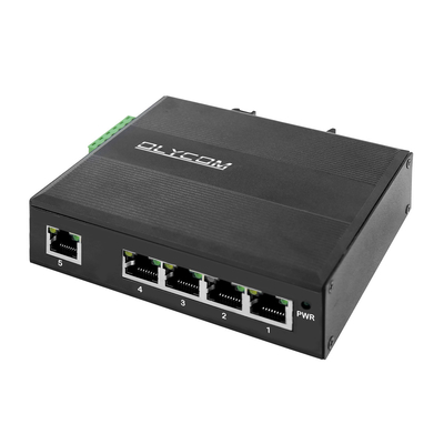 5 منفذ Rj45 غير مدير مفتاح Gigabit Ethernet Ip40 E-Mark Din-Rail الصناعي