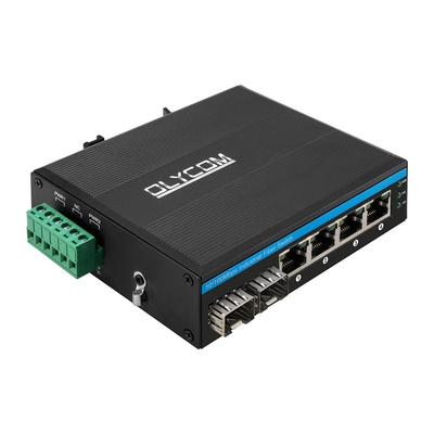 Rohs غير المدار Poe Ethernet Switch 2 Fiber Port 4 Rj45 شبكة دين ريل