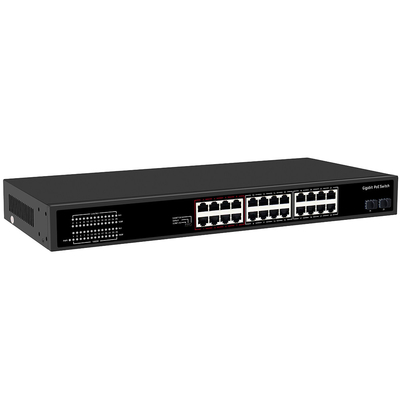 24 منفذ CCTV PoE التبديل شبكة جيجابيت SFP Uplink البصرية غير مدير ميزانية 300W