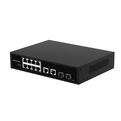 8 منافذ POE Gigabit Fiber Switch POE Watchdog مع 4 منافذ SFP / RJ45 Uplink 120W