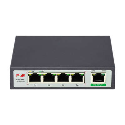 4 منافذ جيجابيت POE Extender الصف التجاري 60W PD Uplink لكاميرات PoE IP
