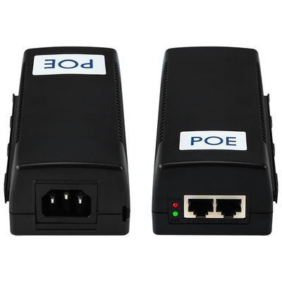 60W Gigabit PoE Injector 48V Output Mid-Span مكتب تجاري 15.4W/30W متوافق