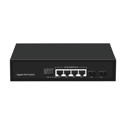 4 منافذ Gigabit PoE Switch 60W الألياف SFP الميزانية غير المدارة مع امتداد VLAN 250 متر