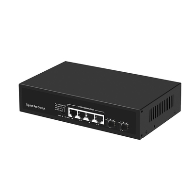4 منافذ Gigabit PoE Switch 60W الألياف SFP الميزانية غير المدارة مع امتداد VLAN 250 متر