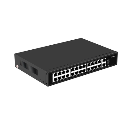 24 منفذ CCTV Poe Switch غير مدير 100M رف Ethernet السريع نوع 300W مدخل AC الميزاني