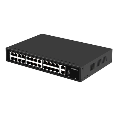 24 منفذ CCTV Poe Switch غير مدير 100M رف Ethernet السريع نوع 300W مدخل AC الميزاني