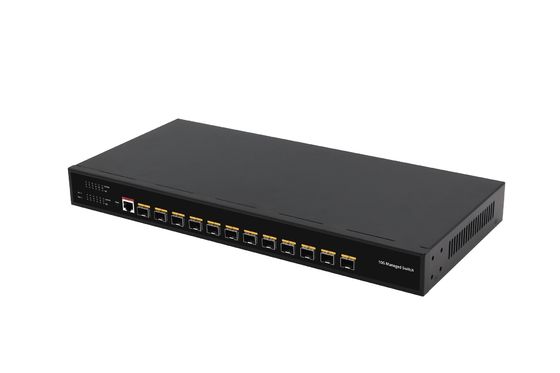 سطح المكتب 12 منفذ 10G L3 مدير التبديل 12 * SFP + منافذ فائبر أوبتيك التبديل