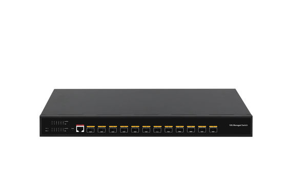 سطح المكتب 12 منفذ 10G L3 مدير التبديل 12 * SFP + منافذ فائبر أوبتيك التبديل