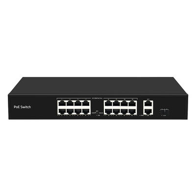 16 منفذ PoE التبديل 250 متر PoE المسافة 10/100M دعم وضع VLAN 300W الميزانية CE