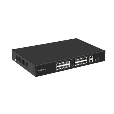 16 منفذ PoE التبديل 250 متر PoE المسافة 10/100M دعم وضع VLAN 300W الميزانية CE
