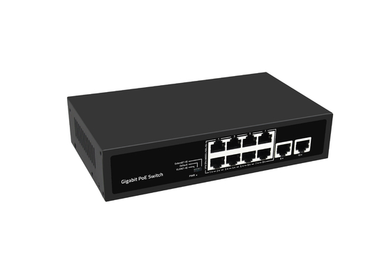 الشبكة غير المدارة 10 منافذ جهاز سطح المكتب جيجابيت POE البديل مع 8 منافذ بو AC100-240V