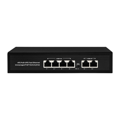 OEM ODM Fast Ethernet 10/100mbps 4 Port Poe Switch مع 2 Uplink Port Switch للشبكة