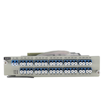 1U رف 100GHz AWG 40 بطاقة متعددة الأطوال الموجية / فك متعددة الأطوال للأنظمة DWDM عالية السعة