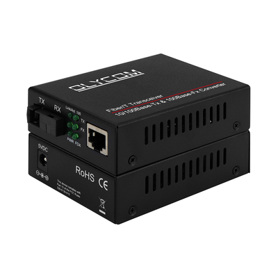 محول الوسائط المصغرة للألياف الضوئية Rj45 إلى جهاز الاستقبال Sc mm 20km الألياف الوحيدة Sm 1310/1550nm