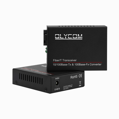 محول الوسائط المصغرة للألياف الضوئية Rj45 إلى جهاز الاستقبال Sc mm 20km الألياف الوحيدة Sm 1310/1550nm