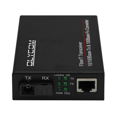 محول الوسائط المصغرة للألياف الضوئية Rj45 إلى جهاز الاستقبال Sc mm 20km الألياف الوحيدة Sm 1310/1550nm