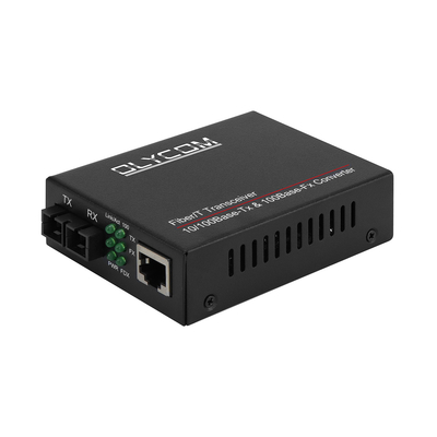 10/100mbps ألياف ضوئية وسائل الإعلام جهاز استقبال 1310nm محول وسائل الإعلام MM 2km