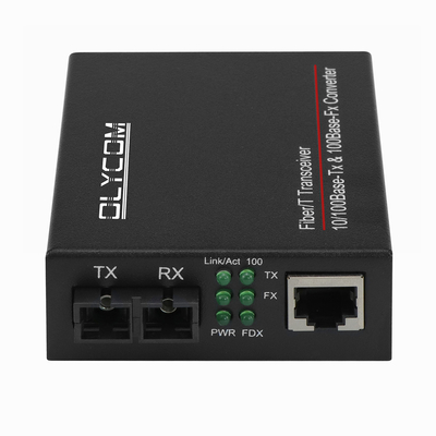 10/100mbps ألياف ضوئية وسائل الإعلام جهاز استقبال 1310nm محول وسائل الإعلام MM 2km