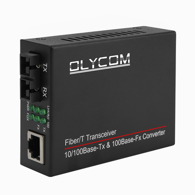 10/100mbps ألياف ضوئية وسائل الإعلام جهاز استقبال 1310nm محول وسائل الإعلام MM 2km