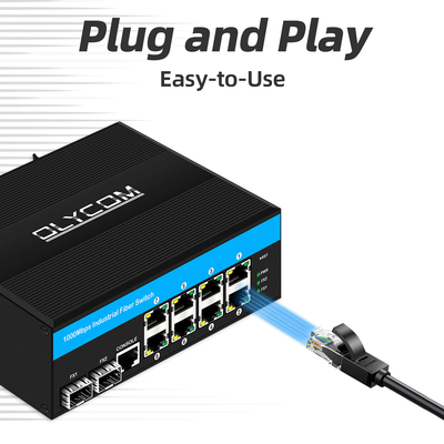 10منفذات جيجابيت 10/100/1000mbps L2 مدير POE البديل مع 2 Sfp للخارج