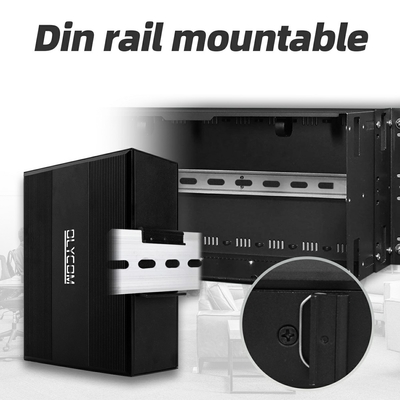 2.5G L2 إدارة الشبكة الصناعية PoE التبديل دعم ERPS MSTP حلقة دين ريل