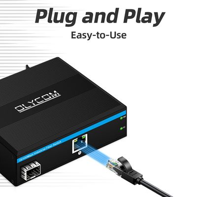 محول الوسائط الألياف SFP 10 100Mbps غير مدير DIN السكك الحديدية الحائط المثبتة القضية الصغيرة