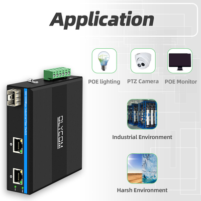 ميني دين ريل إيثيرنث فائبر سويتش 100/1000M 60W POE ميزانية DC48V غير مدير