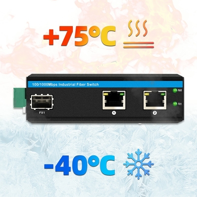 ميني دين ريل إيثيرنث فائبر سويتش 100/1000M 60W POE ميزانية DC48V غير مدير
