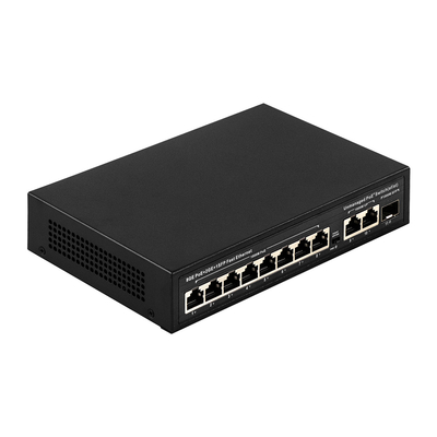 120W غير مدير POE Switch 8 PoE 10/100/1000Mbps + 2 LAN 10/100/1000Mbps + 1SFP 100/1000M