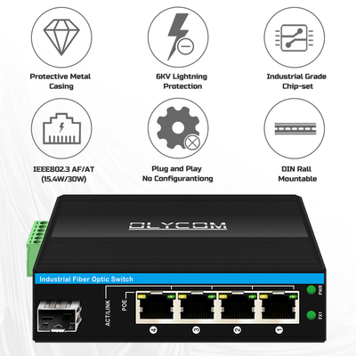 5 منافذ جيجابيت غير مدير POE Switch DC48-52V مفتاح إثنترنيت لتزويد الطاقة للاستخدام في الهواء الطلق