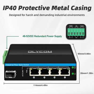 5 منافذ جيجابيت غير مدير POE Switch DC48-52V مفتاح إثنترنيت لتزويد الطاقة للاستخدام في الهواء الطلق