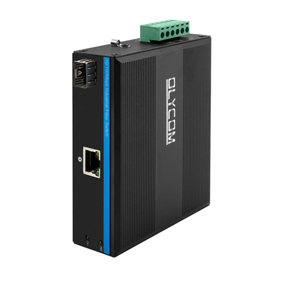 مبدل الوسائط المصغرة ذو منفذين صغيرين 10/100mpbs مع 1RJ45 + 1SFP LC Ethernet Switch للاستخدام في الهواء الطلق